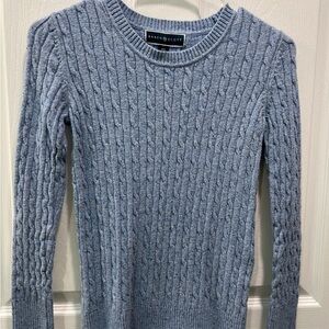Karen Scott Women's Blue Cable Knit Sweater